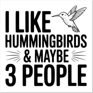 I Like Hummingbirds and Maybe 3 People Posters and Art