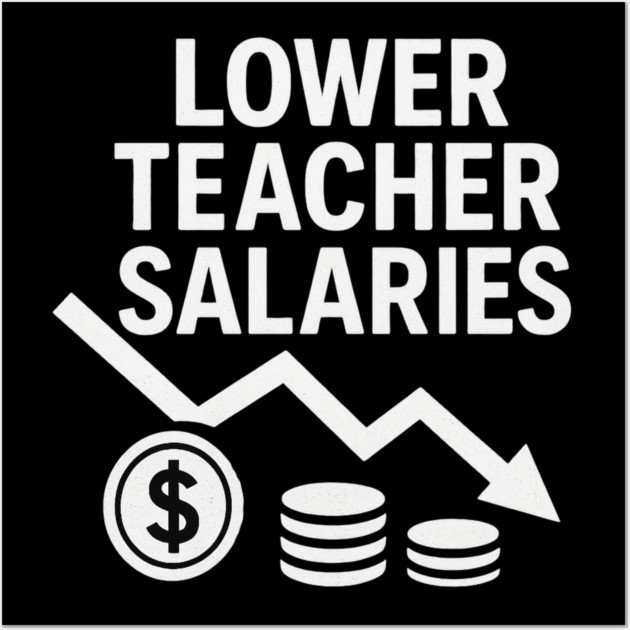 Lower Teacher Salaries Funny Teacher Pay Chart Sarcastic Education Wall Art by ArtistTee ⭐⭐⭐⭐⭐