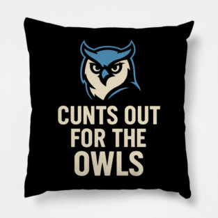Hoots Out For The Owls Funny Football Owl Mascot Fan Pillow