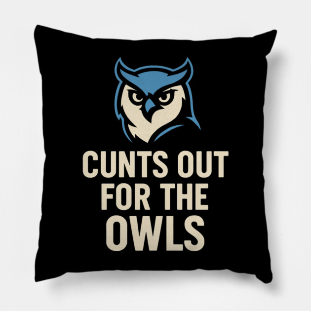 Hoots Out For The Owls Funny Football Owl Mascot Fan Pillow by ArtistTee ⭐⭐⭐⭐⭐