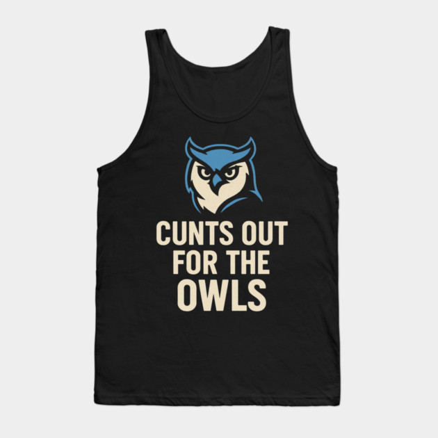 Hoots Out For The Owls Funny Football Owl Mascot Fan Tank Top by ArtistTee ⭐⭐⭐⭐⭐