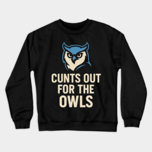 Hoots Out For The Owls Funny Football Owl Mascot Fan Crewneck Sweatshirt