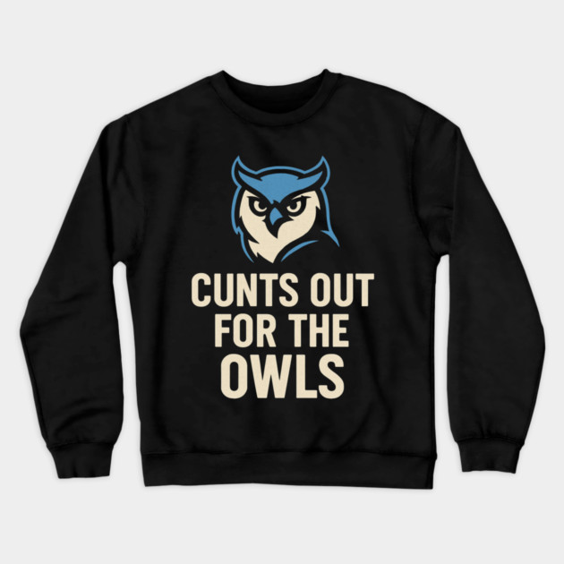 Hoots Out For The Owls Funny Football Owl Mascot Fan Crewneck Sweatshirt by ArtistTee ⭐⭐⭐⭐⭐