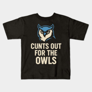 Hoots Out For The Owls Funny Football Owl Mascot Fan Kids T-Shirt