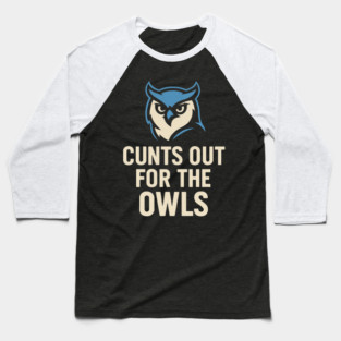 Hoots Out For The Owls Funny Football Owl Mascot Fan Baseball T-Shirt