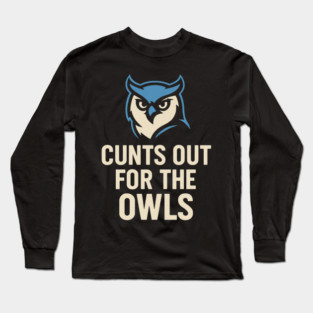 Hoots Out For The Owls Funny Football Owl Mascot Fan Long Sleeve T-Shirt