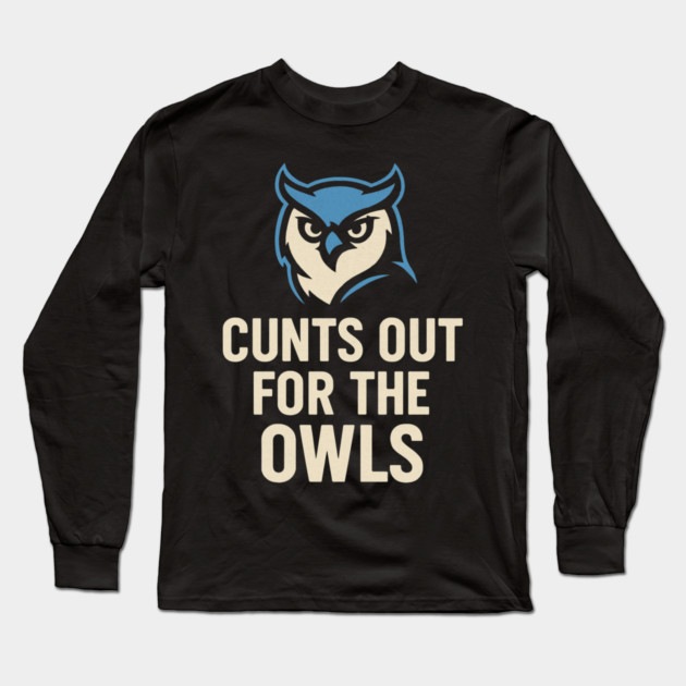 Hoots Out For The Owls Funny Football Owl Mascot Fan Long Sleeve T-Shirt by ArtistTee ⭐⭐⭐⭐⭐