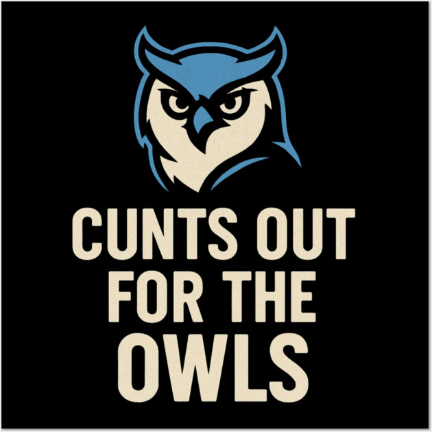 Hoots Out For The Owls Funny Football Owl Mascot Fan Wall Art by ArtistTee ⭐⭐⭐⭐⭐
