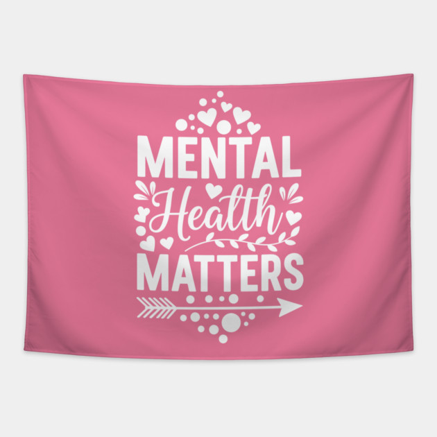 Cute Mental Health Matters Typography Tapestry by enrynz