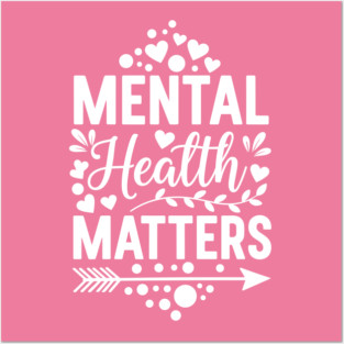 Cute Mental Health Matters Typography Posters and Art