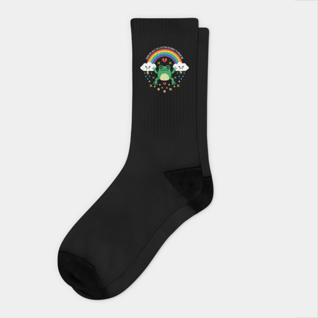 Mental Health Frog Socks by enrynz