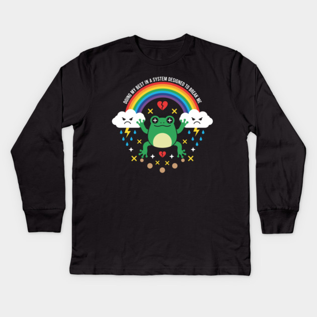 Mental Health Frog Kids Long Sleeve T-Shirt by enrynz