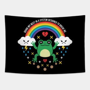 Mental Health Frog Tapestry