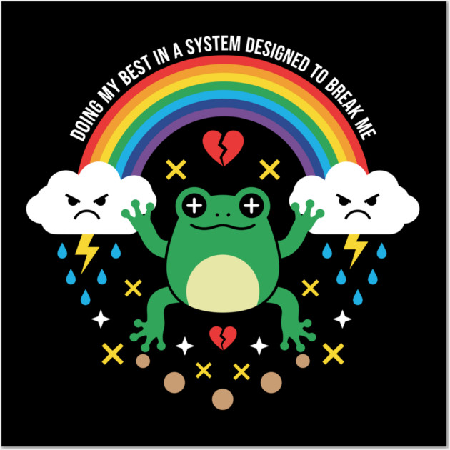 Mental Health Frog Wall Art by Digironin