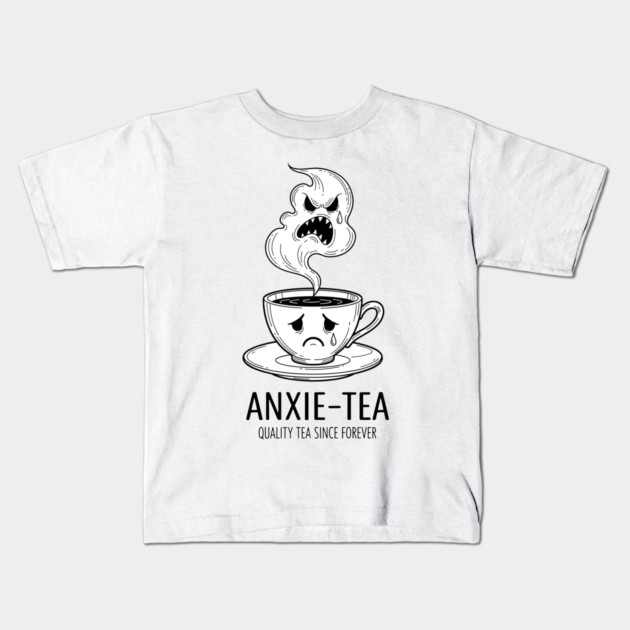 Anxie-Tea Kids T-Shirt by enrynz