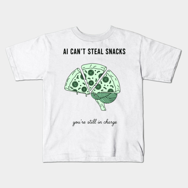 AI Can't Steal Snacks Kids T-Shirt by enrynz