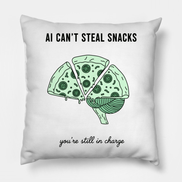 AI Can't Steal Snacks Pillow by enrynz