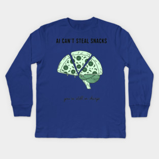 AI Can't Steal Snacks Kids Long Sleeve T-Shirt
