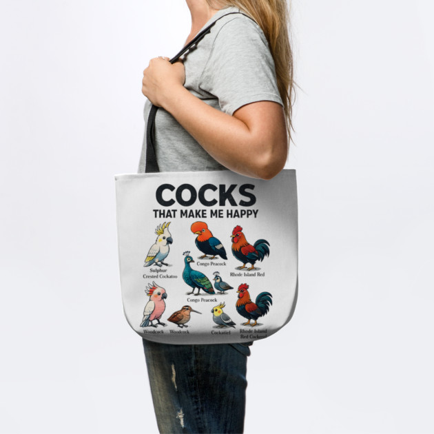 Cocks That Make Me Happy Funny Bird Lover Rooster Peacock Cockatoo by ArtistTee ⭐⭐⭐⭐⭐