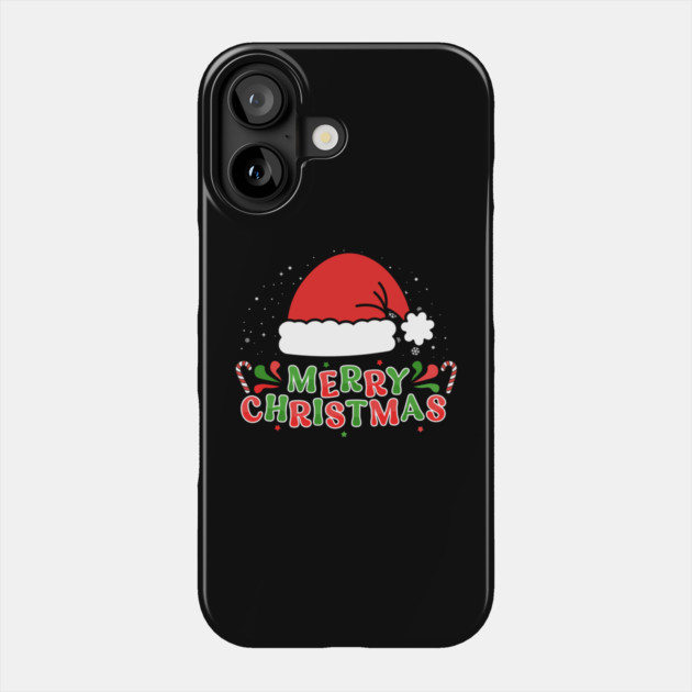 Merry Christmas Santa Hat With Candy Canes Phone Case by Creatifly Graphic Tees