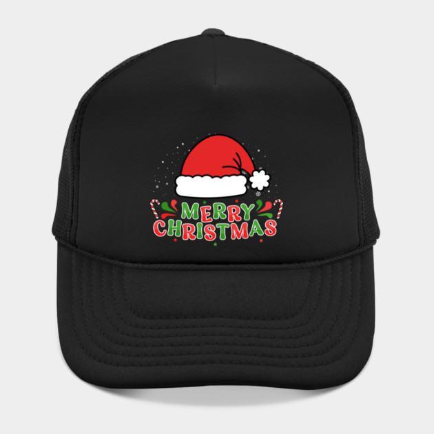 Merry Christmas Santa Hat With Candy Canes by Creatifly Graphic Tees