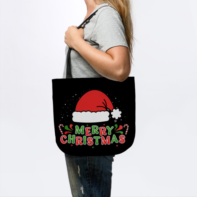 Merry Christmas Santa Hat With Candy Canes by Creatifly Graphic Tees