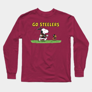 Pittsburgh Steelers - Snoopy & Woodstock Football Long Sleeve T-Shirt