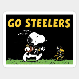 Pittsburgh Steelers - Snoopy & Woodstock Football Magnet