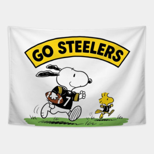 Pittsburgh Steelers - Snoopy & Woodstock Football Tapestry