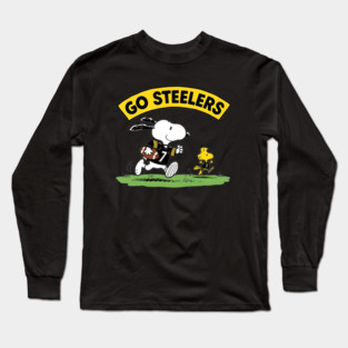 Pittsburgh Steelers - Snoopy & Woodstock Football Long Sleeve T-Shirt