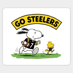Pittsburgh Steelers - Snoopy & Woodstock Football Magnet