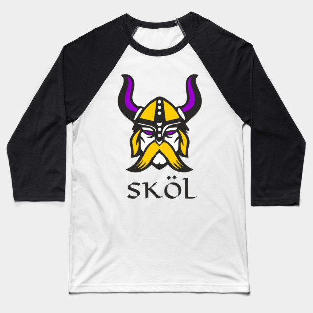 Skol Viking Scandinavian Nordic Cheer Baseball T-Shirt by Anticorporati