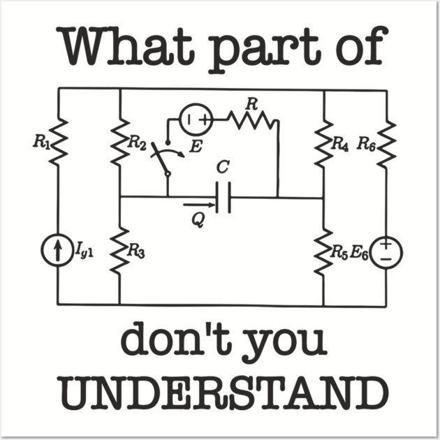 What Part of This Circuit Don't You Understand Electric Engineer Humor Wall Art by Anticorporati