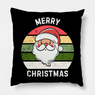 Vintage Santa Merry Christmas Retro Style Pillow