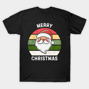 Vintage Santa Merry Christmas Retro Style T-Shirt