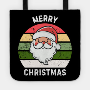 Vintage Santa Merry Christmas Retro Style Tote