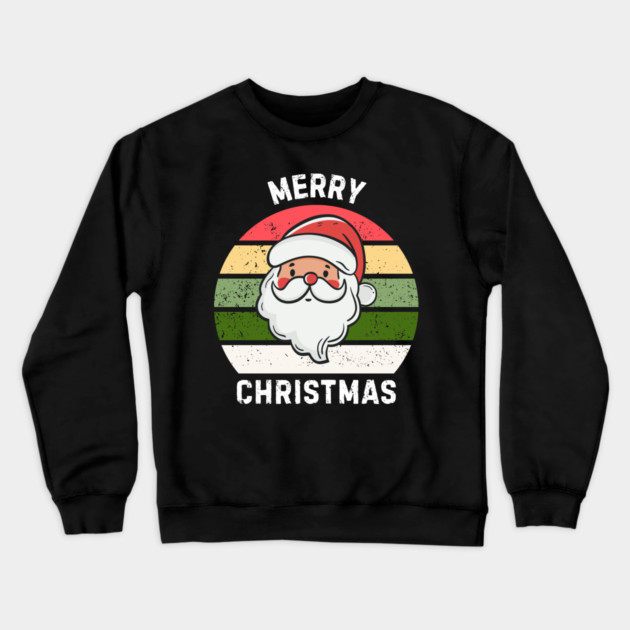 Vintage Santa Merry Christmas Retro Style Crewneck Sweatshirt by Creatifly Graphic Tees