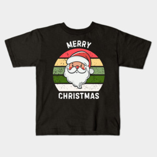 Vintage Santa Merry Christmas Retro Style Kids T-Shirt