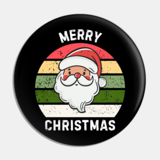 Vintage Santa Merry Christmas Retro Style Pin