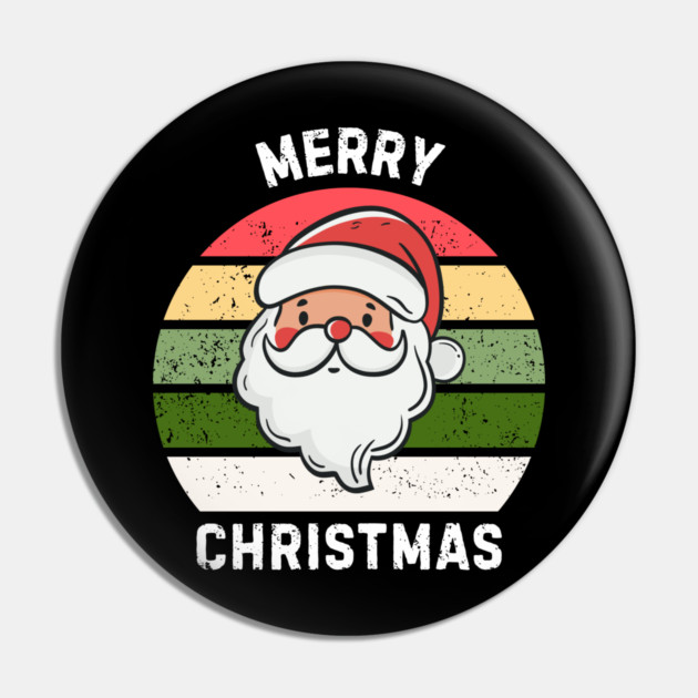 Vintage Santa Merry Christmas Retro Style Pin by Creatifly Graphic Tees