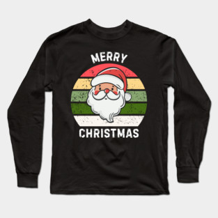 Vintage Santa Merry Christmas Retro Style Long Sleeve T-Shirt