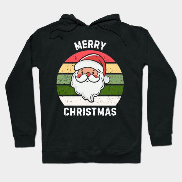 Vintage Santa Merry Christmas Retro Style Hoodie by Creatifly Graphic Tees