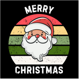 Vintage Santa Merry Christmas Retro Style Posters and Art