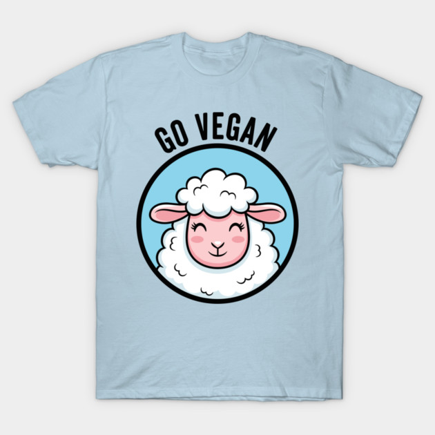Cute Sheep Go Vegan T-Shirt by enrynz
