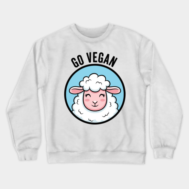 Cute Sheep Go Vegan Crewneck Sweatshirt by enrynz
