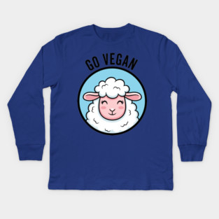 Cute Sheep Go Vegan Kids Long Sleeve T-Shirt