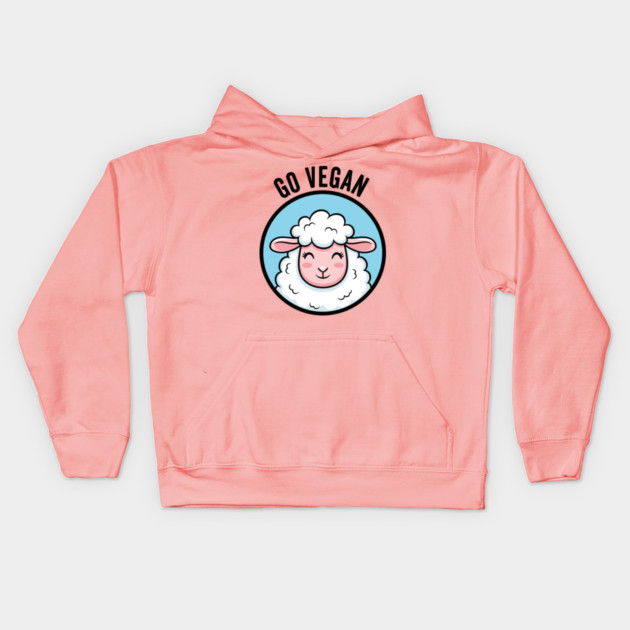 Cute Sheep Go Vegan Kids Hoodie by enrynz