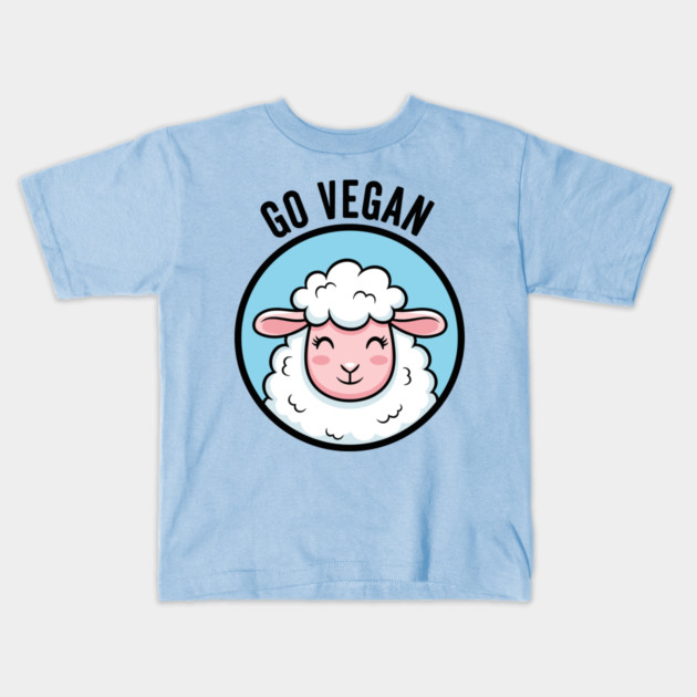 Cute Sheep Go Vegan Kids T-Shirt by enrynz
