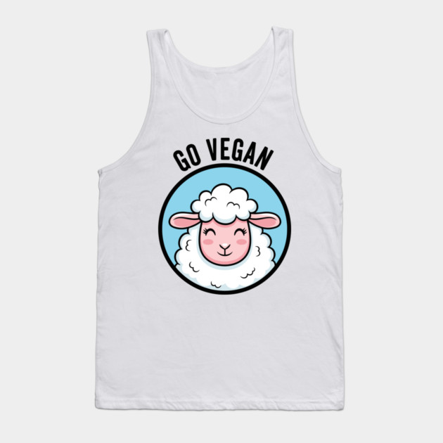 Cute Sheep Go Vegan Tank Top by enrynz