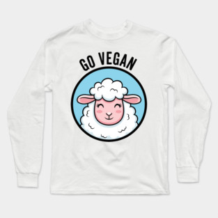 Cute Sheep Go Vegan Long Sleeve T-Shirt